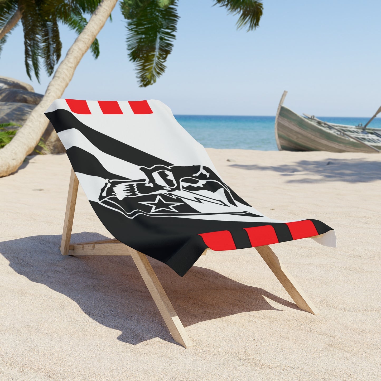 3d Battalion Subdued Flash Skull DUI Beach Towel