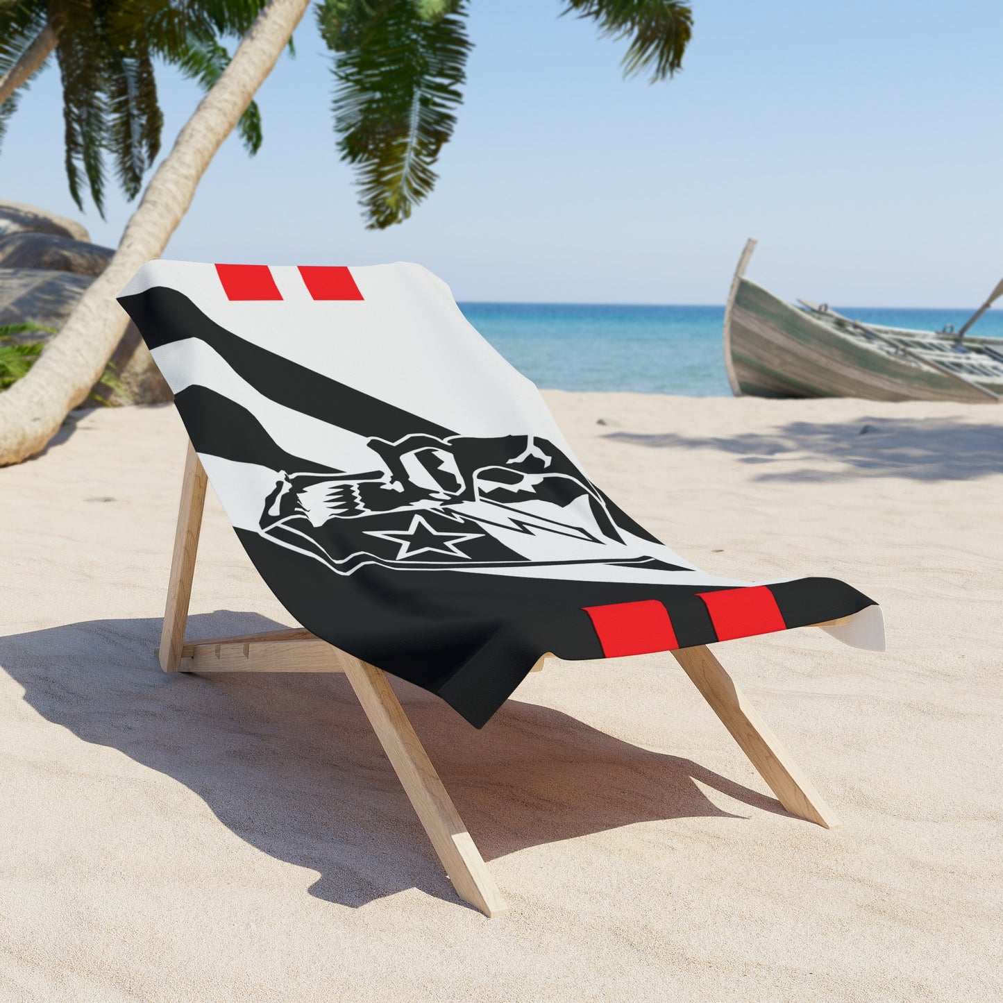 2d Battalion Subdued Flash Skull DUI Beach Towel