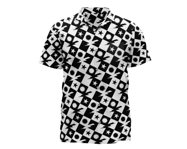 Louis Vuitton White And Grey Checkerboard Full Print Polo Shirt