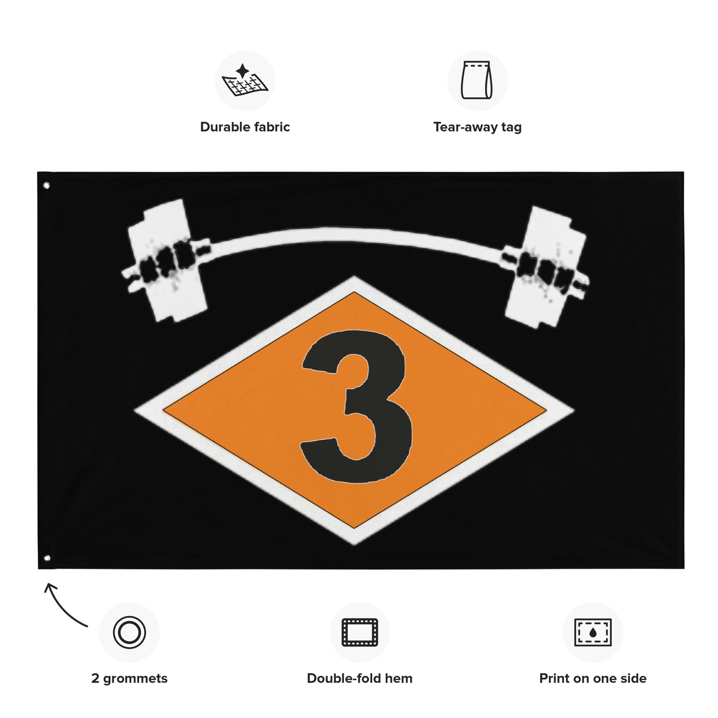3d Battalion Diamond Barbell Flag
