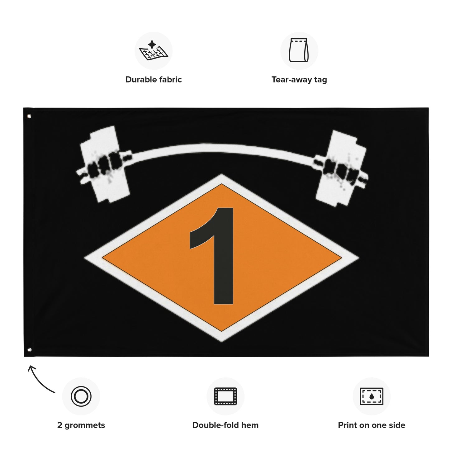 1st Battalion Diamond Barbell Flag