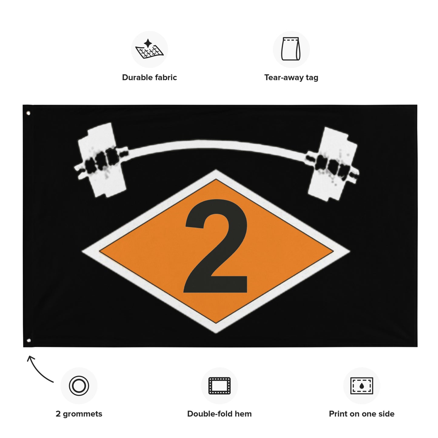 2d Battalion Diamond Barbell Flag