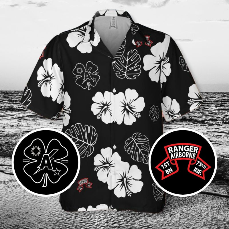 A Co, 1st Battalion Old Scroll Niihau Nights Aloha Shirt