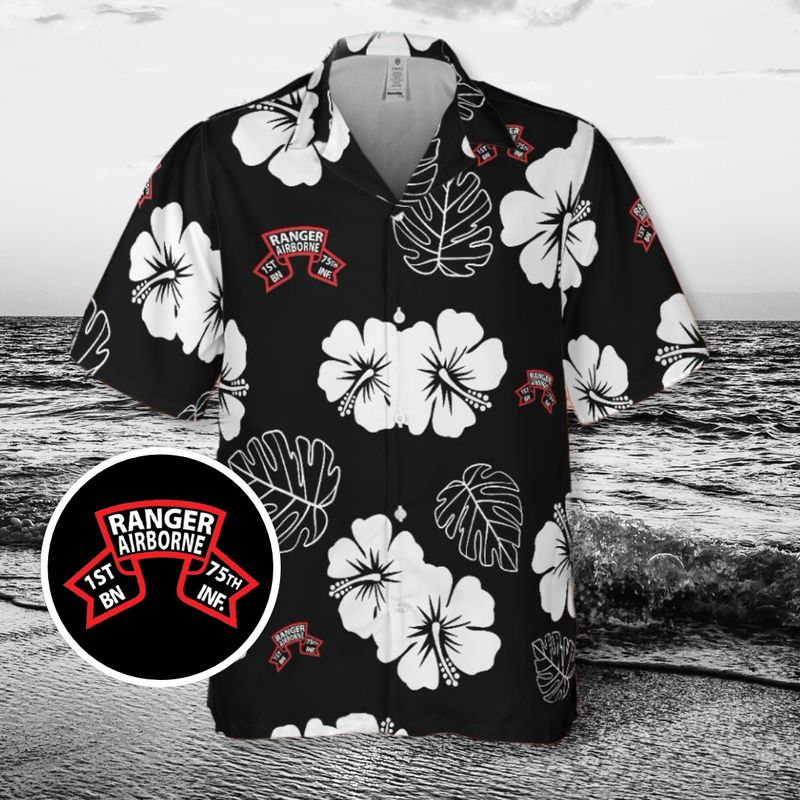 1st Battalion Old Scroll Niihau Nights Aloha Shirt