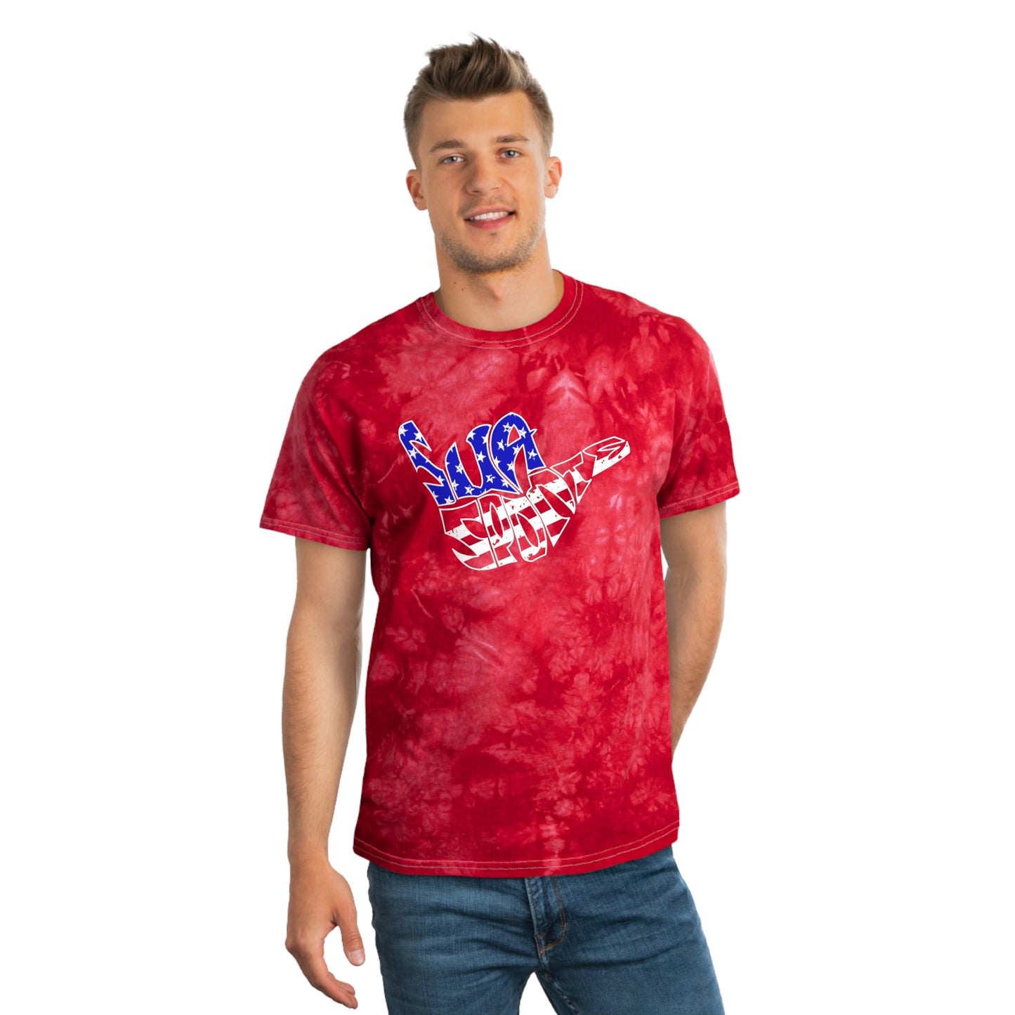 Sua Sponte RWB Flag Shaka Island Vibes Tee