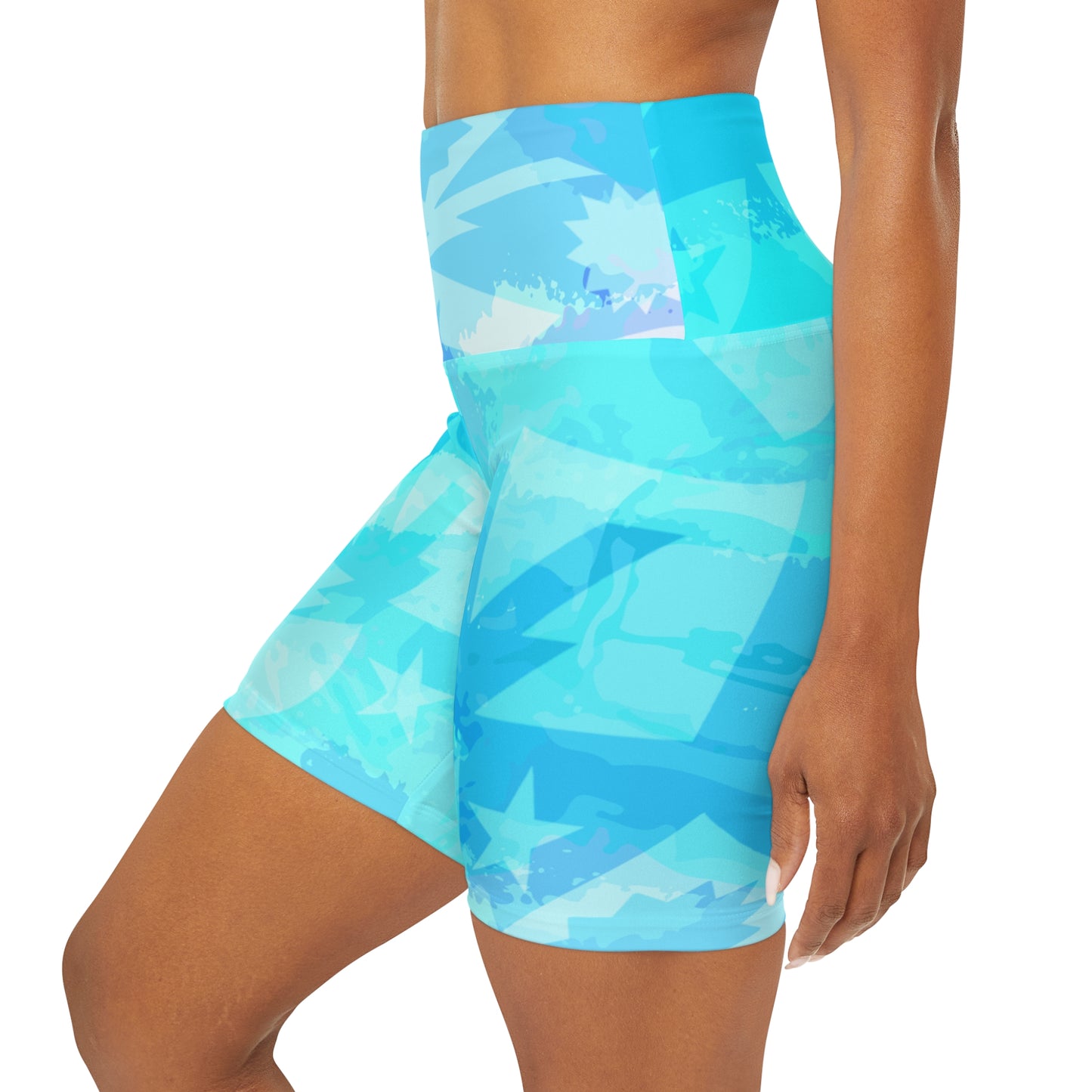 Nalu Regimental DUI High Waisted Yoga Shorts