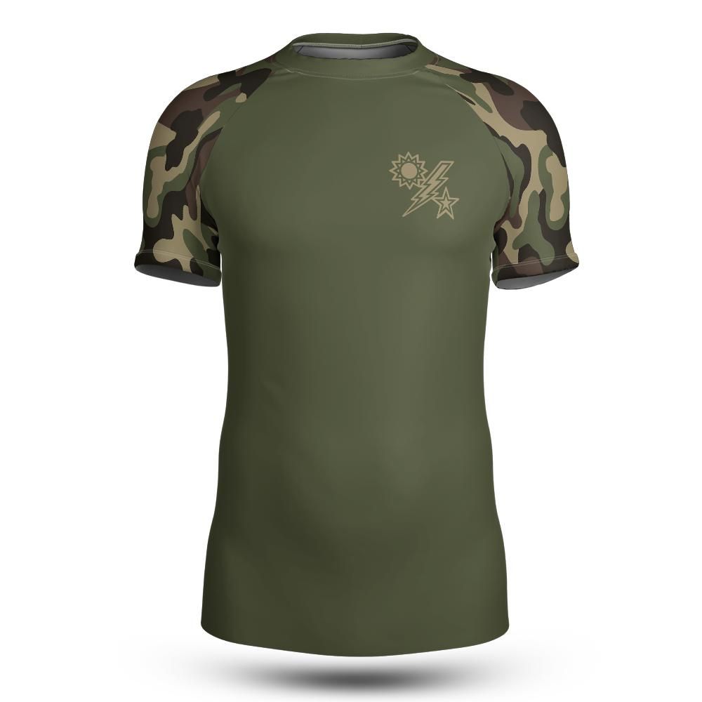 Army Green Rash Guard Woodland 75th Ranger Regiment Short Sleeve Rash Guard – Aloha Ranger