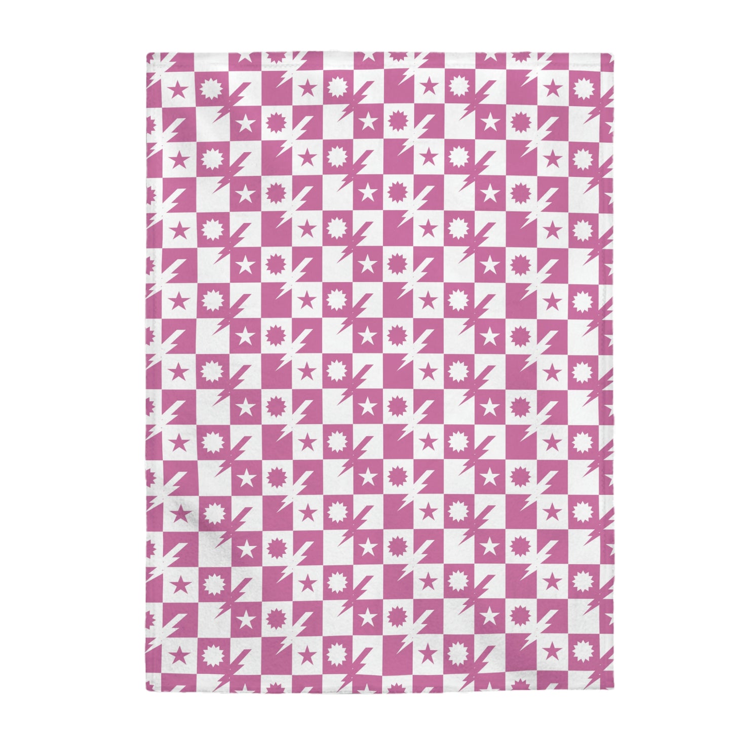 Baby Girl DUI Checkered Plush Baby Blanket