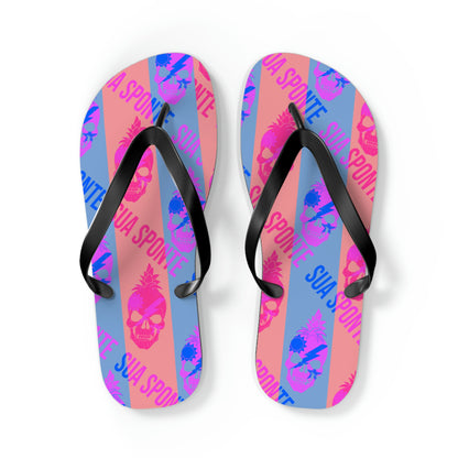 Coral Nalu Sua Sponte Pineapple Skull Flip Flops