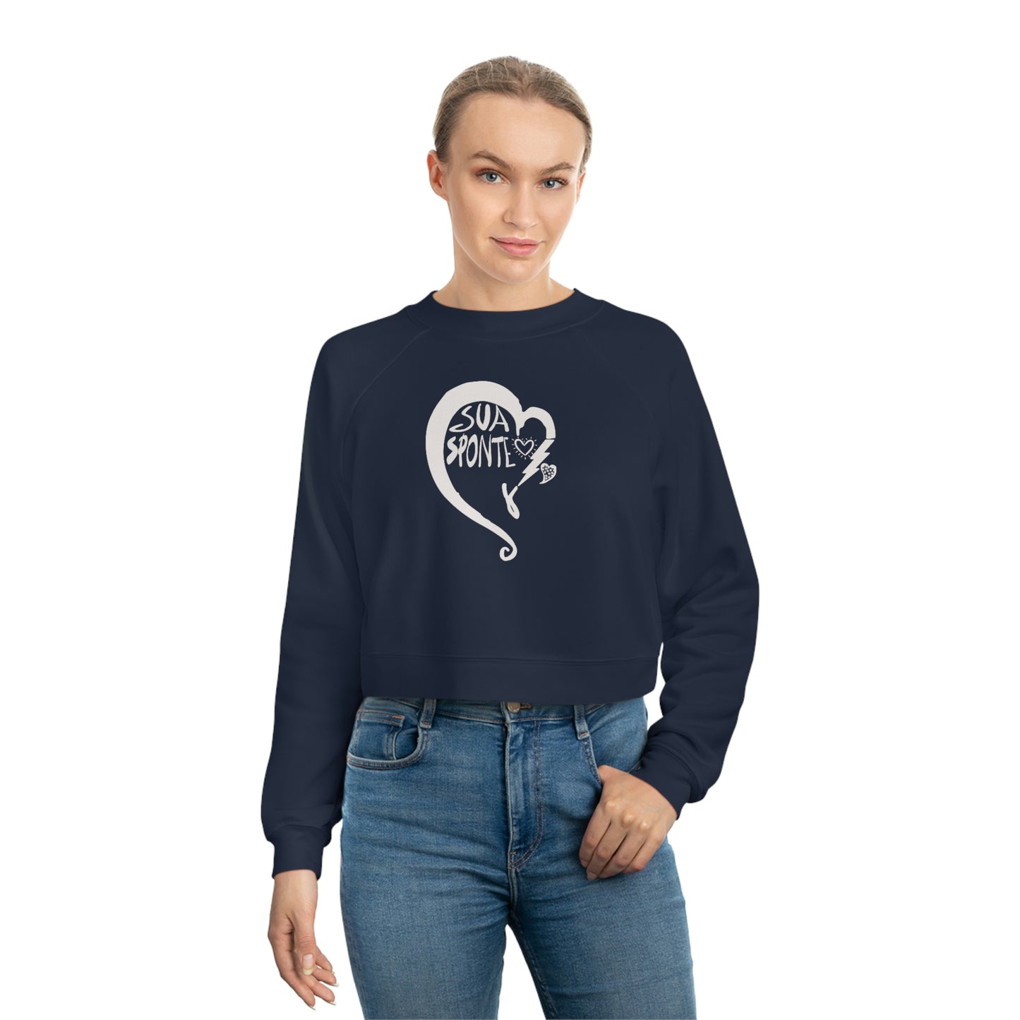 Sua Sponte Heart Cropped Pullover