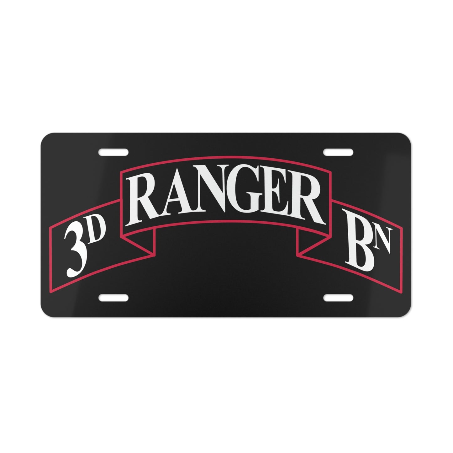 3d Battalion Scroll Black License Plate