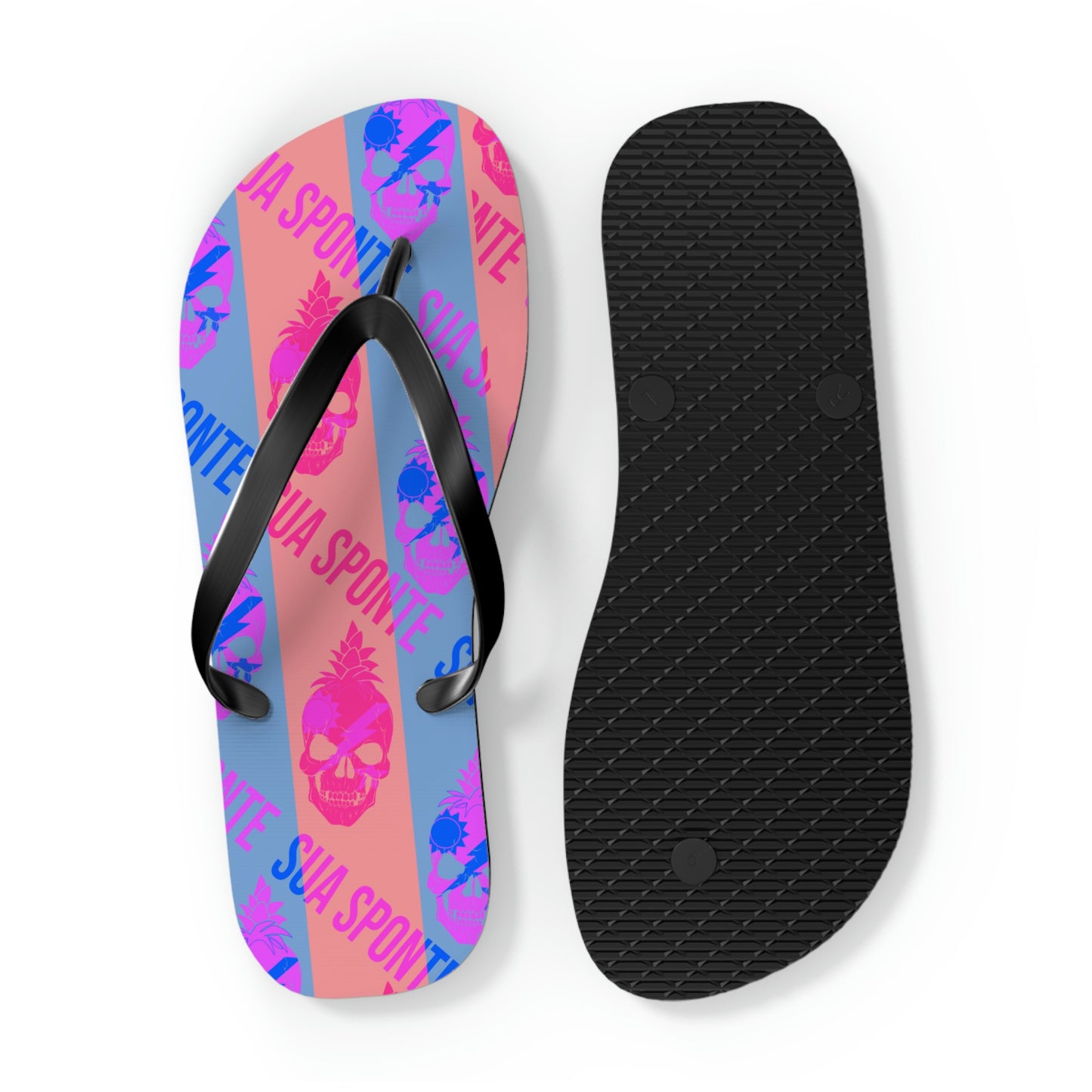 Coral Nalu Sua Sponte Pineapple Skull Flip Flops