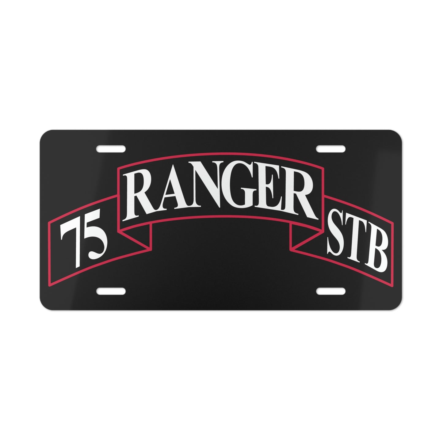 STB Scroll Black License Plate