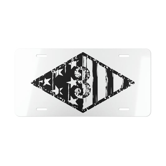 3d Battalion WW2 White Diamond American Flag License Plate