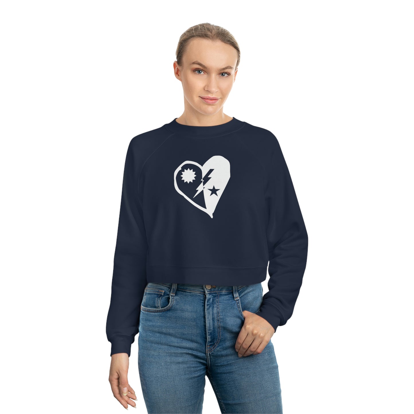 DUI Heart Cutout Cropped Pullover