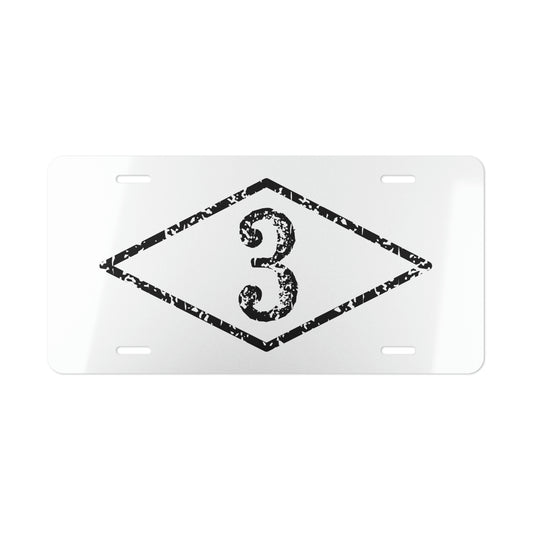3d Battalion WW2 White Diamond License Plate