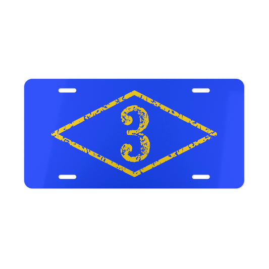3d Battalion WW2 Blue Diamond License Plate