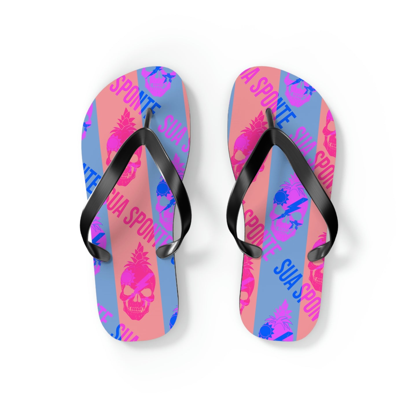 Coral Nalu Sua Sponte Pineapple Skull Flip Flops