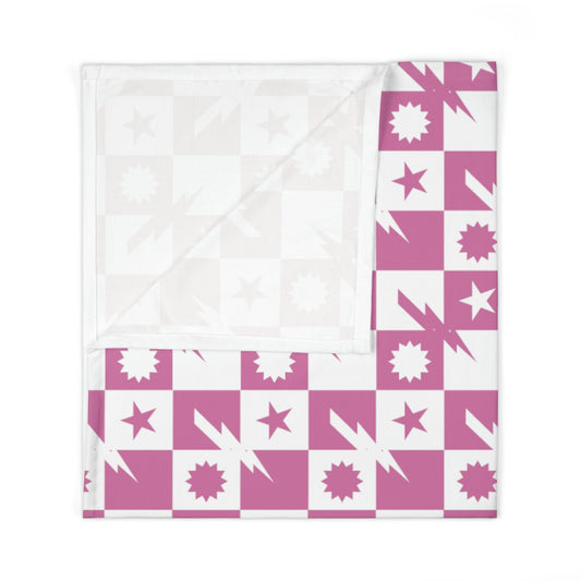 Baby Girl DUI Checkered Baby Swaddle