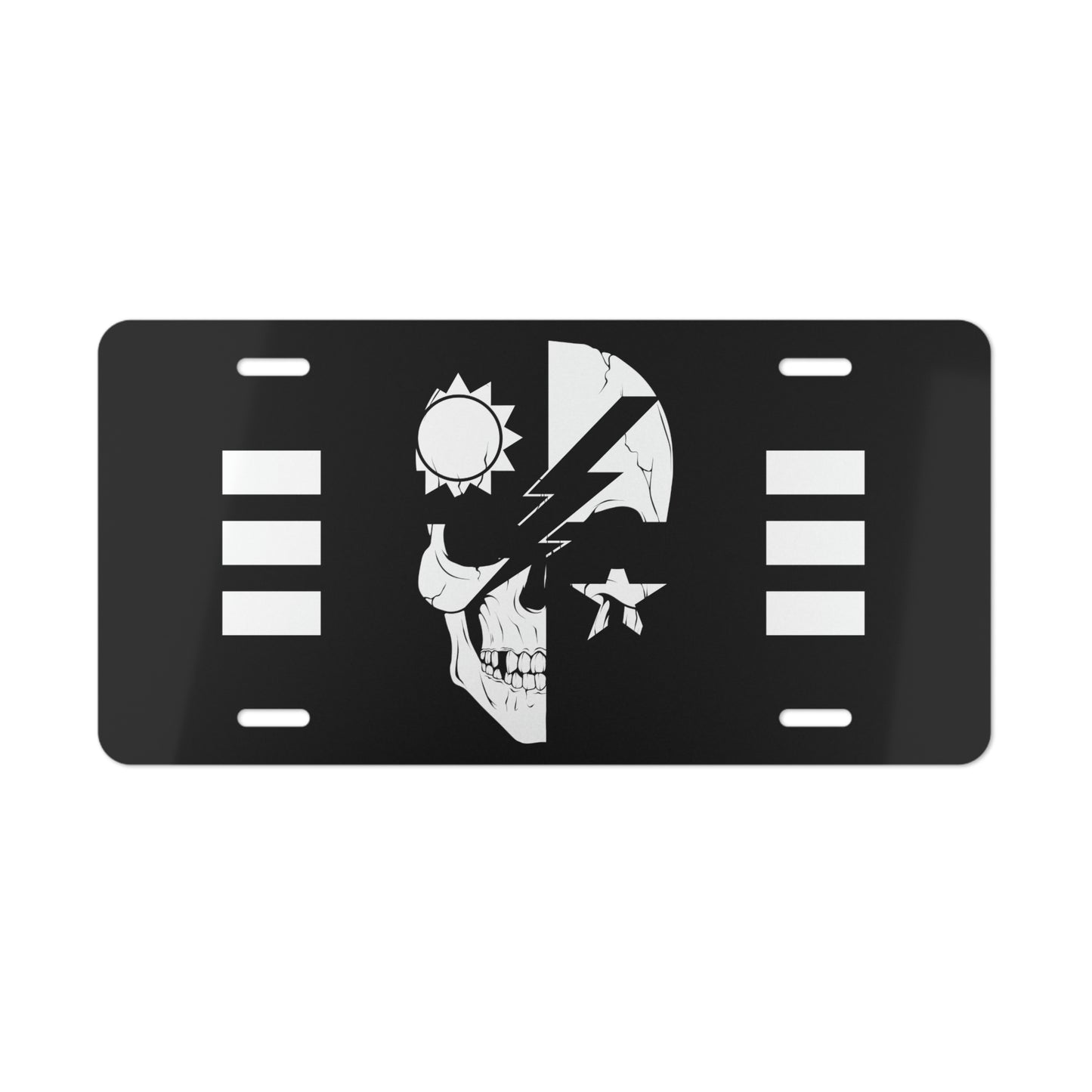 3d Battalion Skull Black License Plate