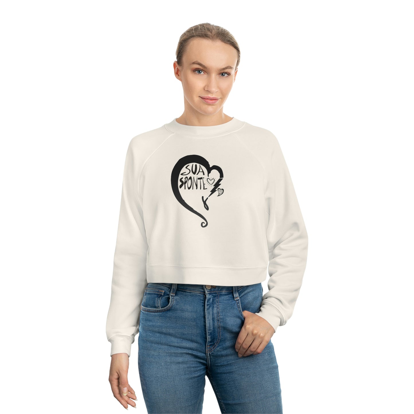 Sua Sponte Heart Cropped Pullover