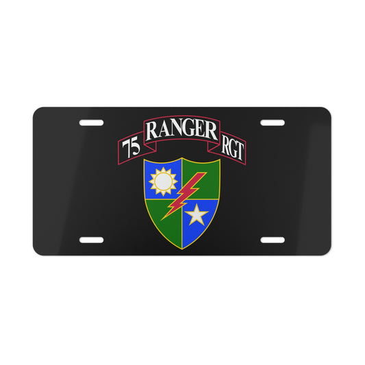 75th Ranger Regimental Scroll & DUI License Plate