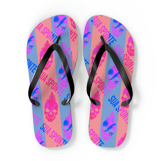 Coral Nalu Sua Sponte Pineapple Skull Flip Flops