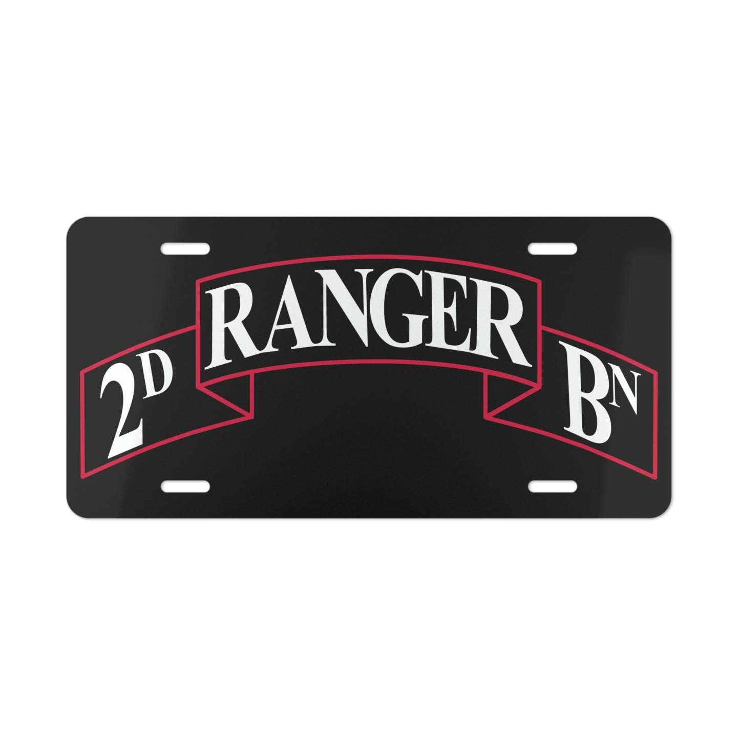 2d Battalion Scroll Black License Plate