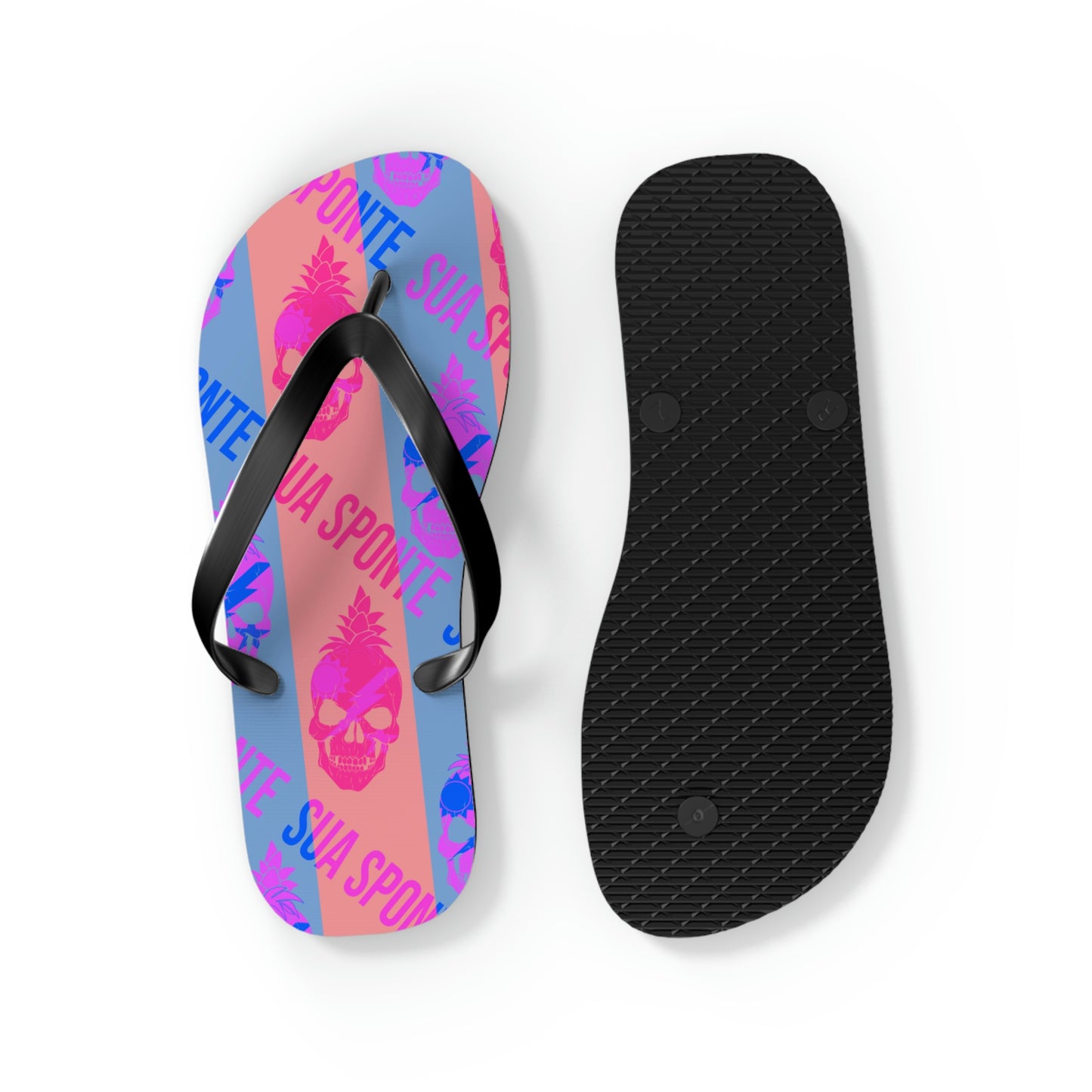 Coral Nalu Sua Sponte Pineapple Skull Flip Flops