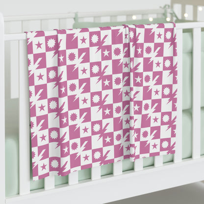 Baby Girl DUI Checkered Baby Swaddle