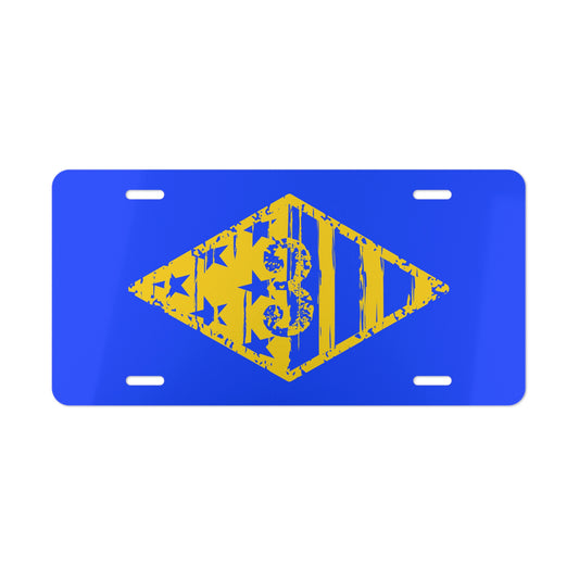 3d Battalion WW2 Blue Diamond American Flag License Plate