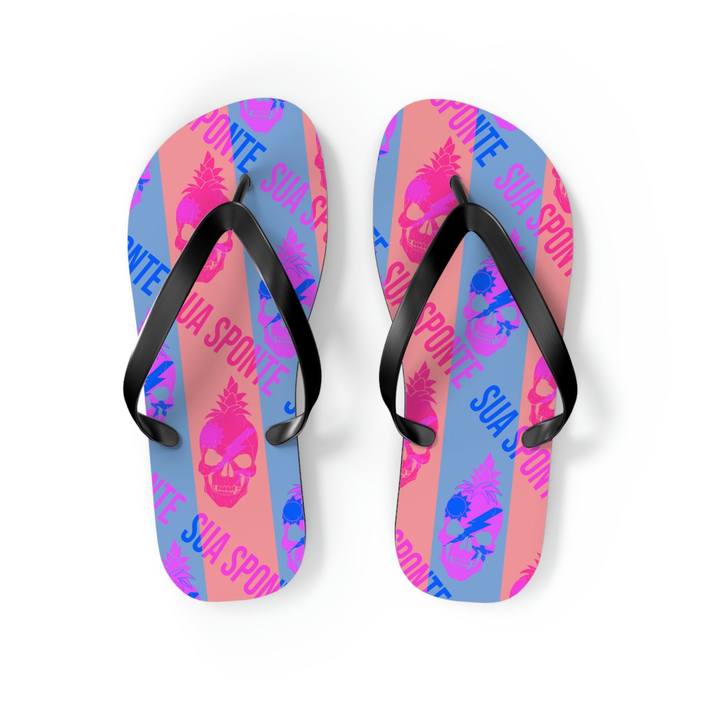 Coral Nalu Sua Sponte Pineapple Skull Flip Flops