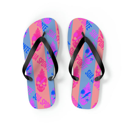 Coral Nalu Sua Sponte Pineapple Skull Flip Flops