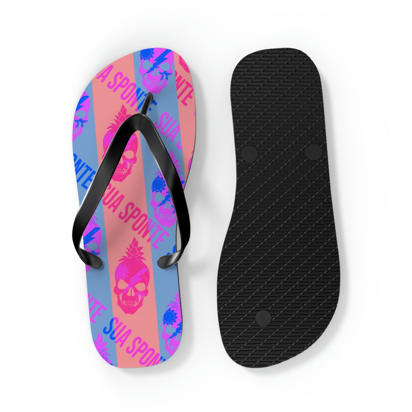 Coral Nalu Sua Sponte Pineapple Skull Flip Flops