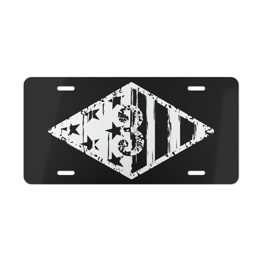 3d Battalion WW2 Diamond American Flag Black License Plate