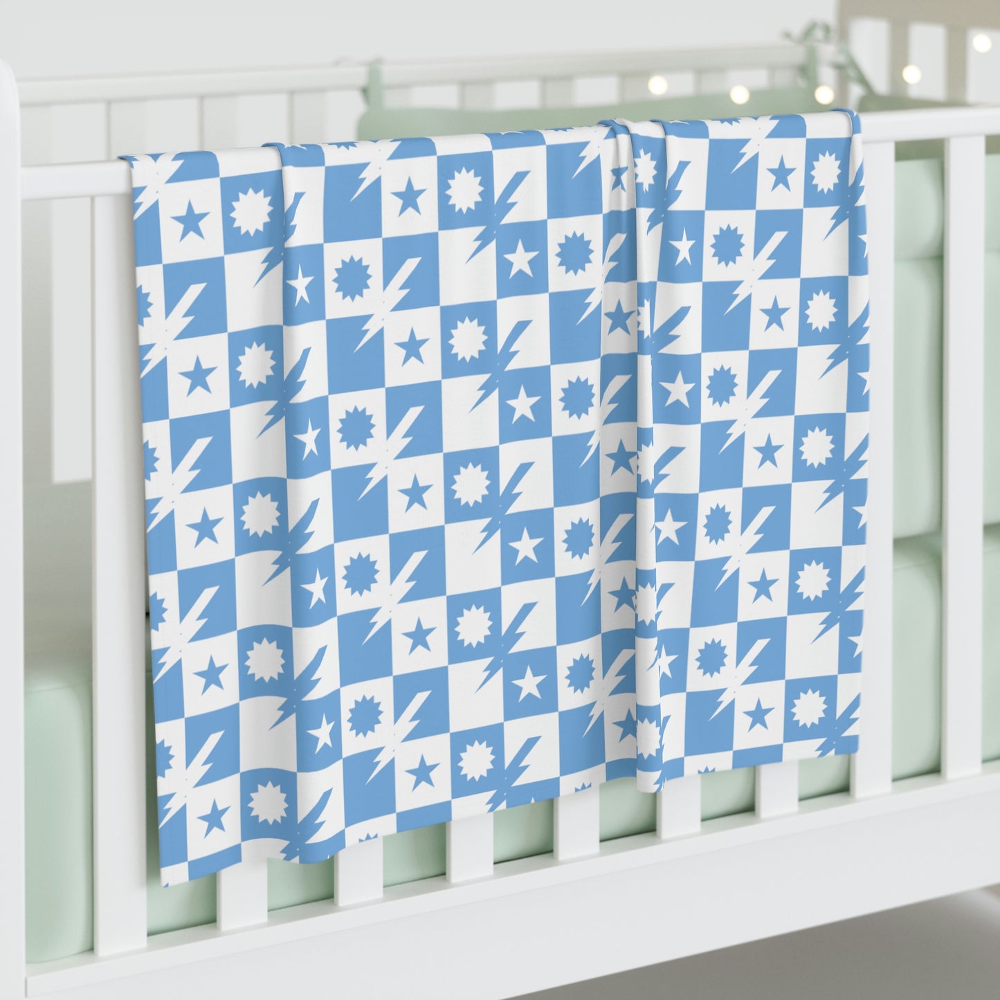 Baby Boy DUI Checkered Baby Swaddle